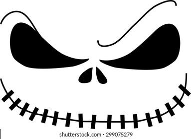 Scary Face Vector on white background