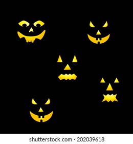 Scary faces of Halloween pumpkin Created in Vector/EPS 10.