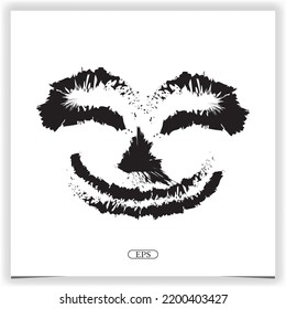 Scary faces of halloween pumpkin or ghost logo premium elegant template vector eps 10