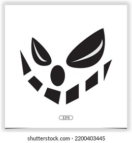 Scary faces of halloween pumpkin or ghost logo premium elegant template vector eps 10