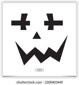 Scary faces of halloween pumpkin or ghost logo premium elegant template vector eps 10