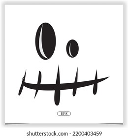 Scary faces of halloween pumpkin or ghost logo premium elegant template vector eps 10