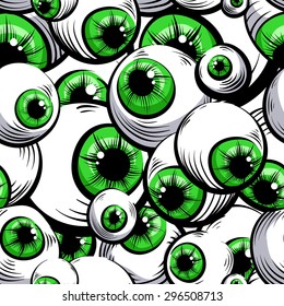 Scary fantasy pattern background.Green eyes .