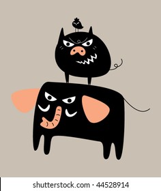 scary farm animals graphic