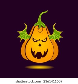scary festive lantern Jack-pumpkin head is the main symbol of the Halloween holiday.