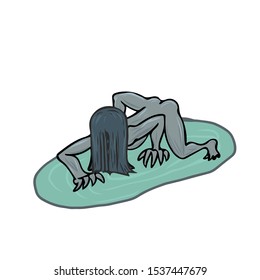 an scary figure in the floor