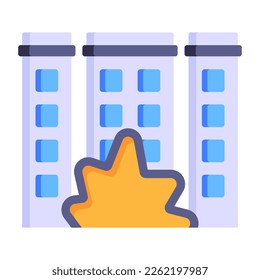 A scary flat icon of building explosion, editable vector 