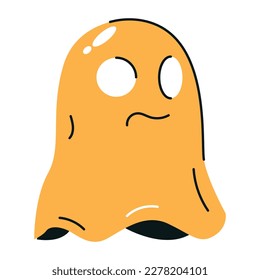 A scary flat icon of ghost prank 