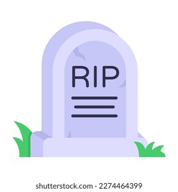 A scary flat icon of grave