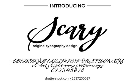 Scary Font Stylish brush painted an uppercase vector letters, alphabet, typeface