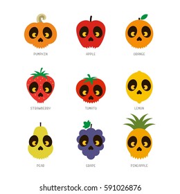 Scary fruit vector