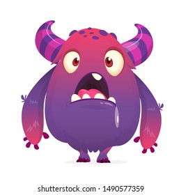 Scary and funny cartoon monster. Vector illustration