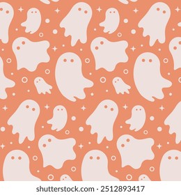 fundo de fantasmas assustadores e engraçados. Caveira e Fantasma personagem para Feliz Dia das Bruxas. Design de decoração de Halloween.