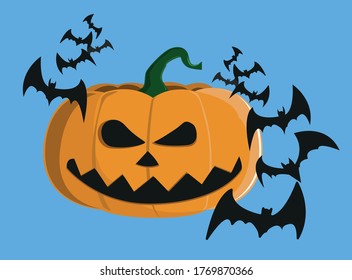 A scary but funny Halloween pumpkin.