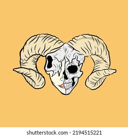 scary and funny scarecrow cartoon illustration