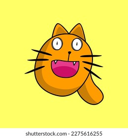 Scary Funny Smile  Orange Cat with Dizzy Eyes