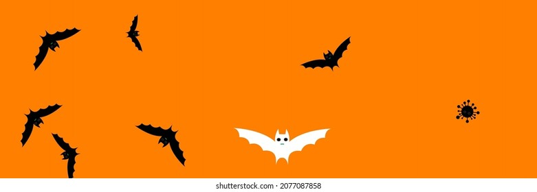 Scary Funny White Fear Gothic Grey Halloween Design. Creepy Party Vampire Vaccination Virus Bats. Horror Cartoon Spooky Corona Purple Illustration. Black Mysterious Covid Dracula Faces Backdrop.