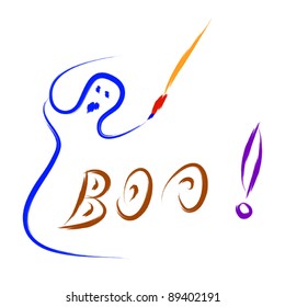 scary ghost, child drawing