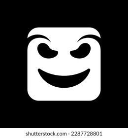 Scary ghost face square creative logo