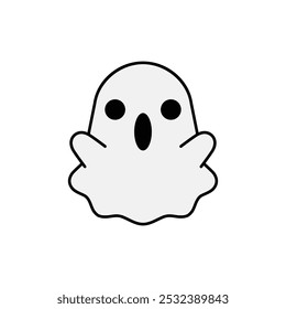 Scary ghost, Halloween ghost Boo. Vector illustration.