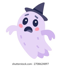Fantasma aterrador Halloween fiesta de color plano Ilustración vectorial Plantilla diseño