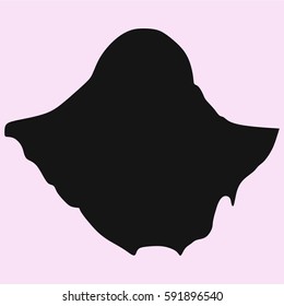 Scary ghost, halloween, vector silhouette isolated