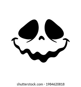 Scary Ghost Horror Face Silhouette Vector For Carving On Halloween Pumpkin