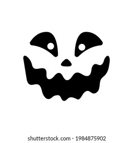 Scary Ghost Horror Face Silhouette Vector For Carving On Halloween Pumpkin