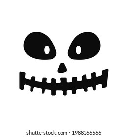 Scary Ghost Horror Face Silhouette Vector For Carving On Halloween Pumpkin