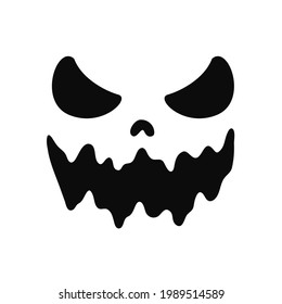 Scary Ghost Horror Face Silhouette Vector For Carving On Halloween Pumpkin