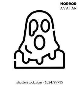 Scary Ghost icon. Face horror icon concept. Eps 10 vector illustration.