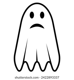 Scary ghost icon hanging sheet with ghost eyes