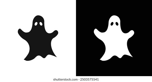scary Ghost icon line art vector