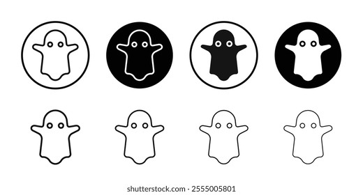 scary Ghost icon logo sign set vector outline