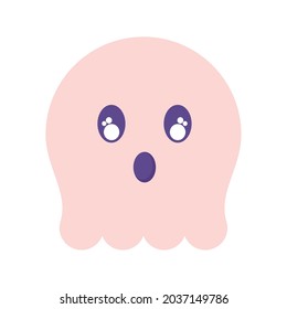 scary ghost illustration over white