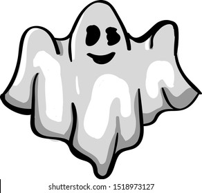 Scary ghost, illustration, vector on white background.