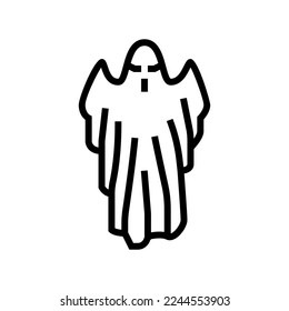 scary ghost line icon vector. scary ghost sign. isolated contour symbol black illustration