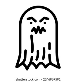 scary ghost line icon vector. scary ghost sign. isolated contour symbol black illustration