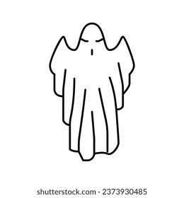 scary ghost line icon vector. scary ghost sign. isolated contour symbol black illustration