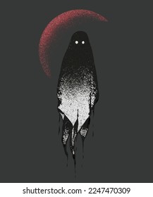 Scary ghost with the moon background