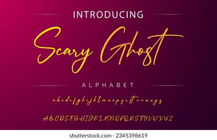 Scary Ghost Signature Font Calligraphy Logotype Script Font Type Font lettering handwritten