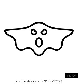 Aterrador icono fantasma vectorial en diseño de estilo de línea para sitio web, aplicación, interfaz de usuario, aislado en fondo blanco. Trazo editable. Ilustración vectorial EPS 10.