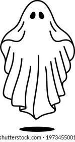 Scary ghost. Vector outline icon.