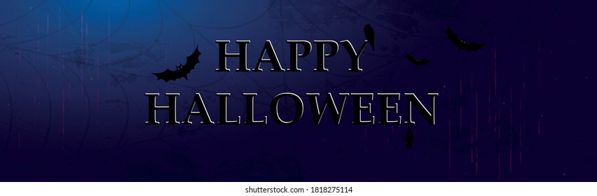 Scary gloomy dark blue halloween background