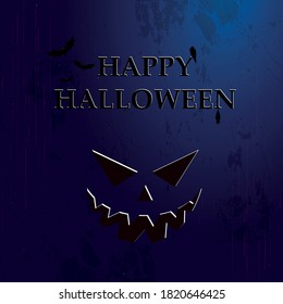 Scary gloomy dark blue halloween background