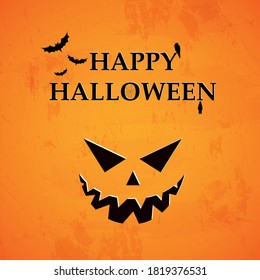 Scary gloomy orange halloween background - illustration