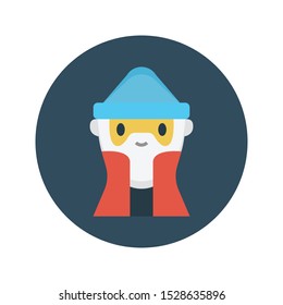 scary glyph flat vector icon