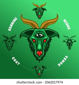 Scary Goat Head Design Vector