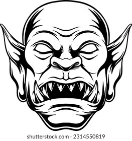 Scary Goblin head vector illustration