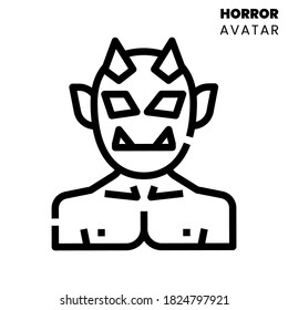 Scary Goblin icon. Face horror icon concept. Eps 10 vector illustration.